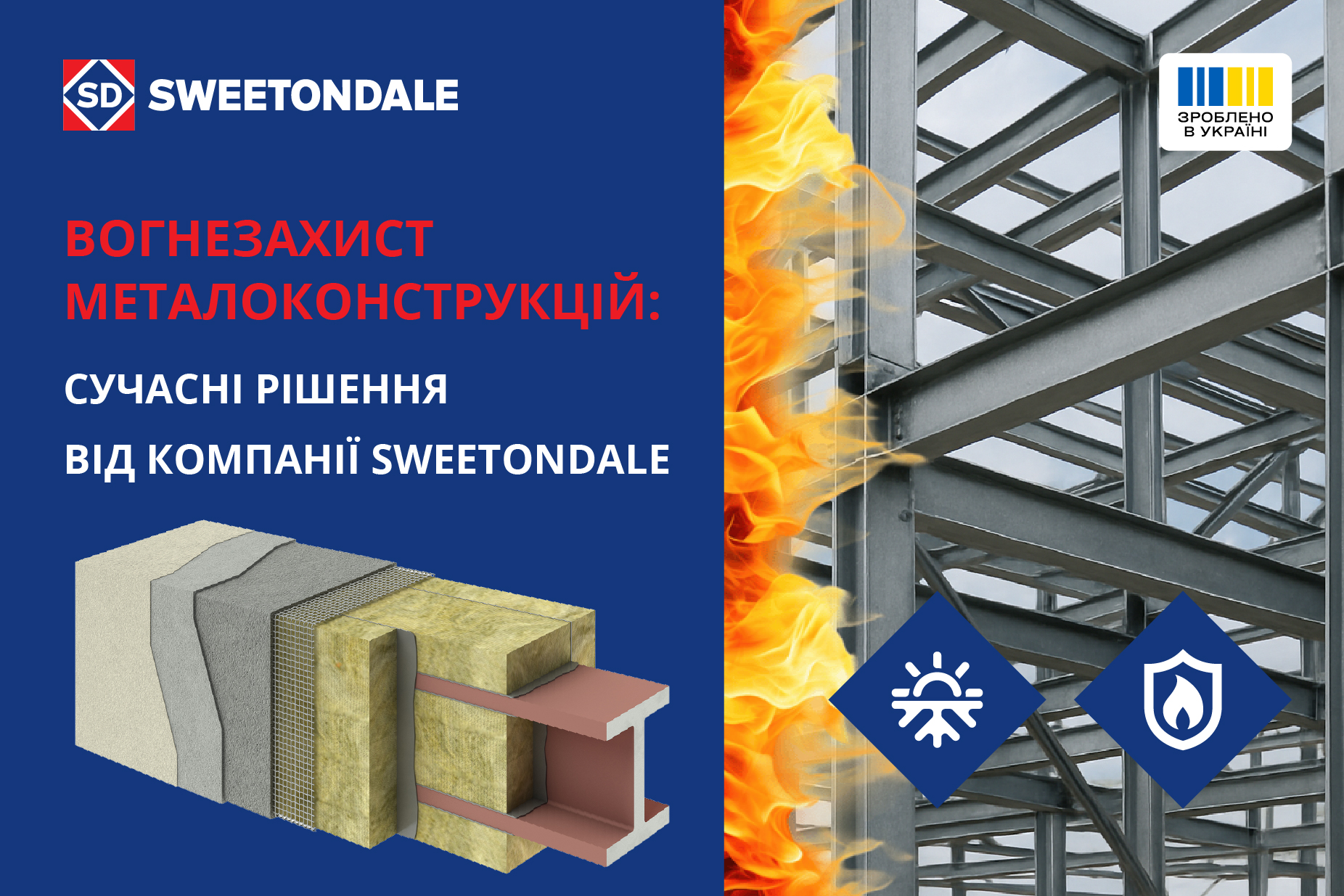 Вогнезахист металоконструкцій: сучасні рішення від компанії SWEETONDALE